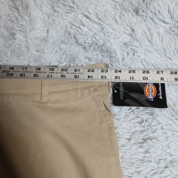 Dickies Womens Pants Slim Boot Cut Twill Flex Khaki Workwear Plus 24 New - Picture 14 of 14